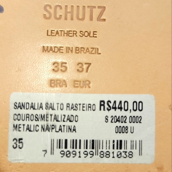 SCHUTZ Metallic Espadrille Slide Sandals Soft Gold Size 37. - Picture 12 of 16